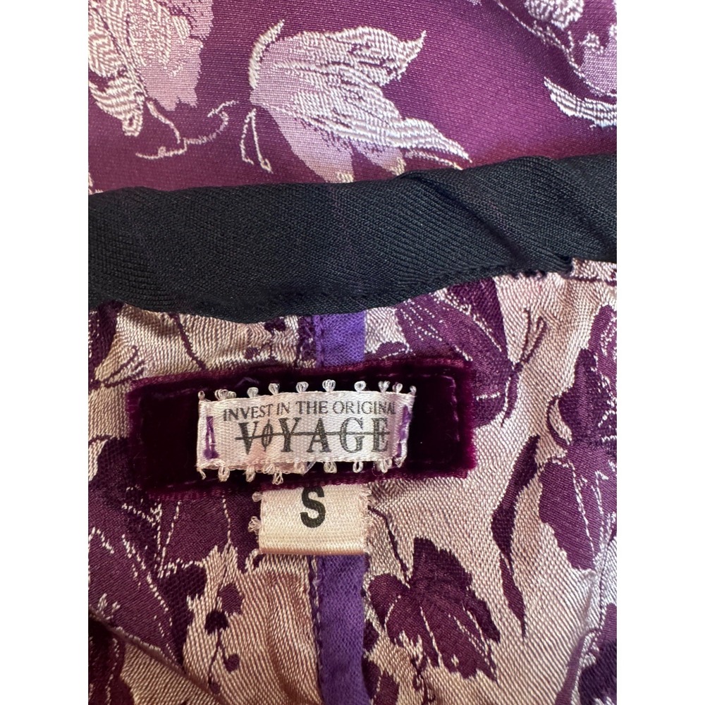 VOYAGE Invest in the Original Purple Floral Print Pants. Sz S - Picture 6 of 8